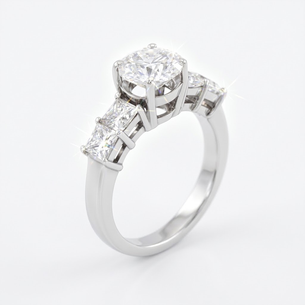 Marivelle Five-Stone White Gold Lab Moissanite Ring - Image 3