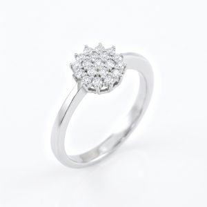 Florielle Cluster 18K White Gold Lab Moissanite Ring