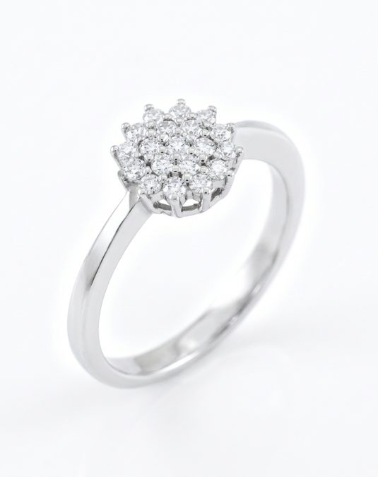 Florielle Cluster 18K White Gold Lab Moissanite Ring