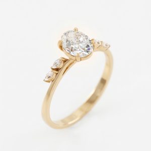 Elowen Oval 18K Yellow Gold Lab Moissanite Ring