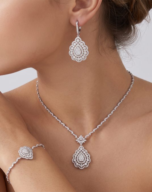 Serenelle Lace White Gold Lab-Grown Diamond Jewelry Set