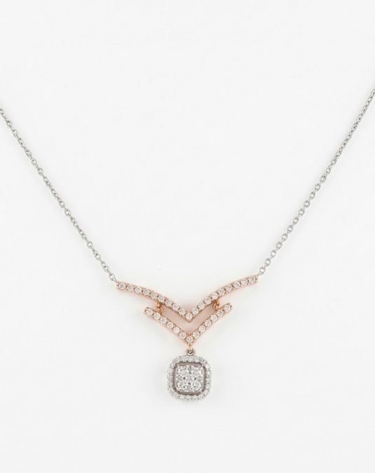 Marielle V Halo 18K White Gold Lab-Grown Diamond Necklace