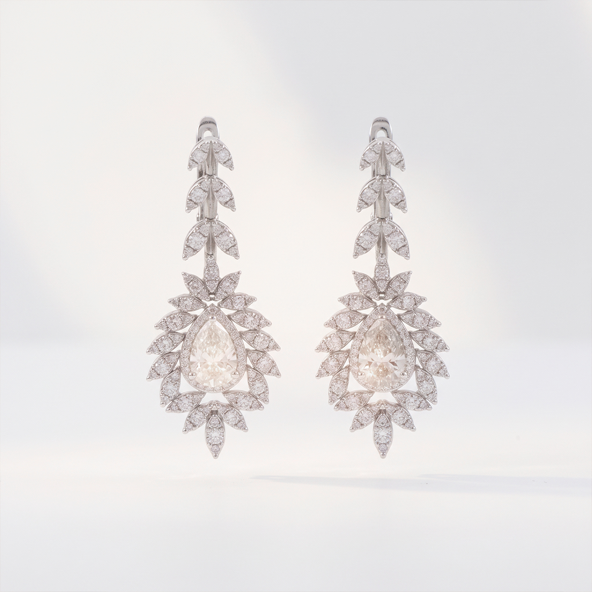 Pear Drop White Gold Lab-Grown Diamond Jewelry Set - Image 1
