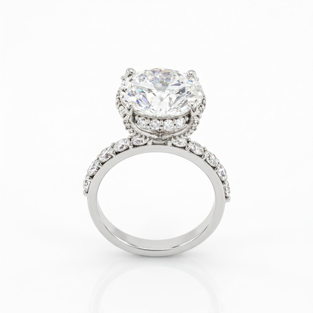 Celestia Halo 18K White Gold Lab-Grown Diamond Ring - Image 1