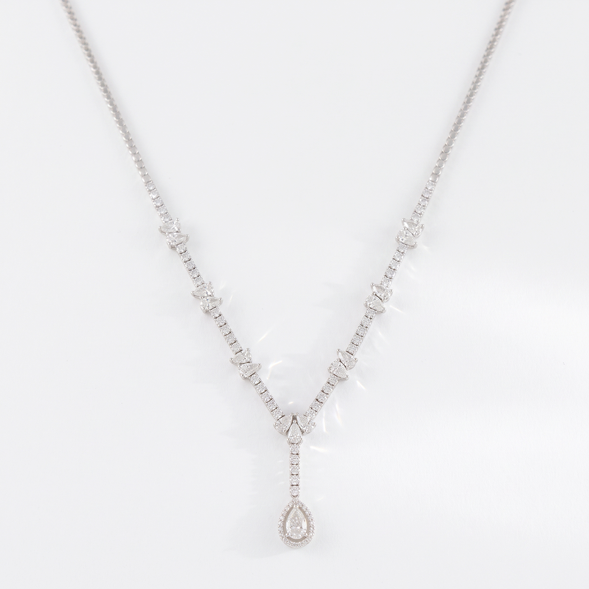 Pear Drop White Gold Lab-Grown Diamond Jewelry Set - Image 2