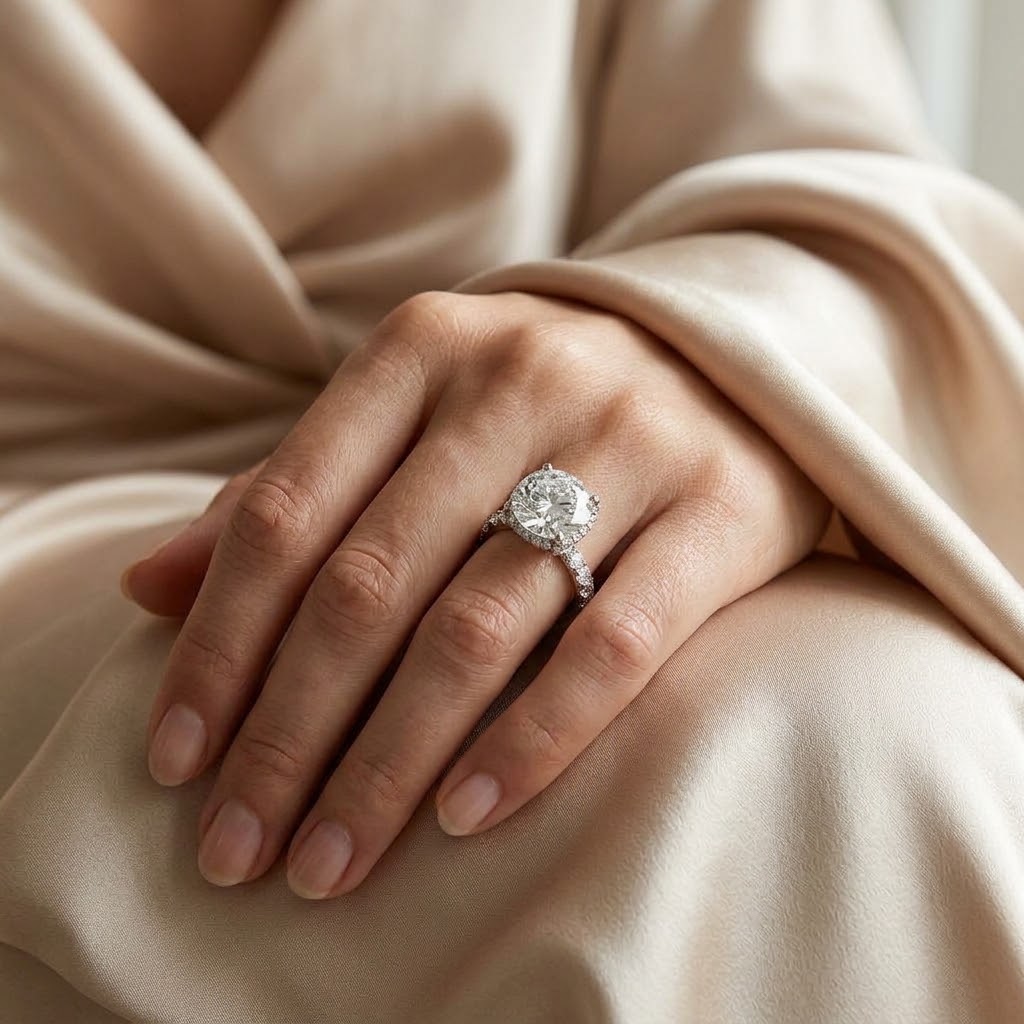Celestia Halo 18K White Gold Lab-Grown Diamond Ring - Image 2