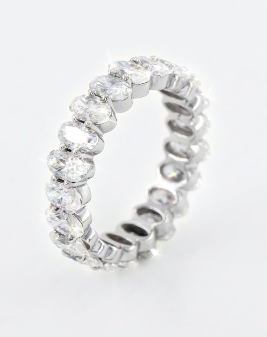 Orlena Eternity 18K White Gold Lab Moissanite Ring
