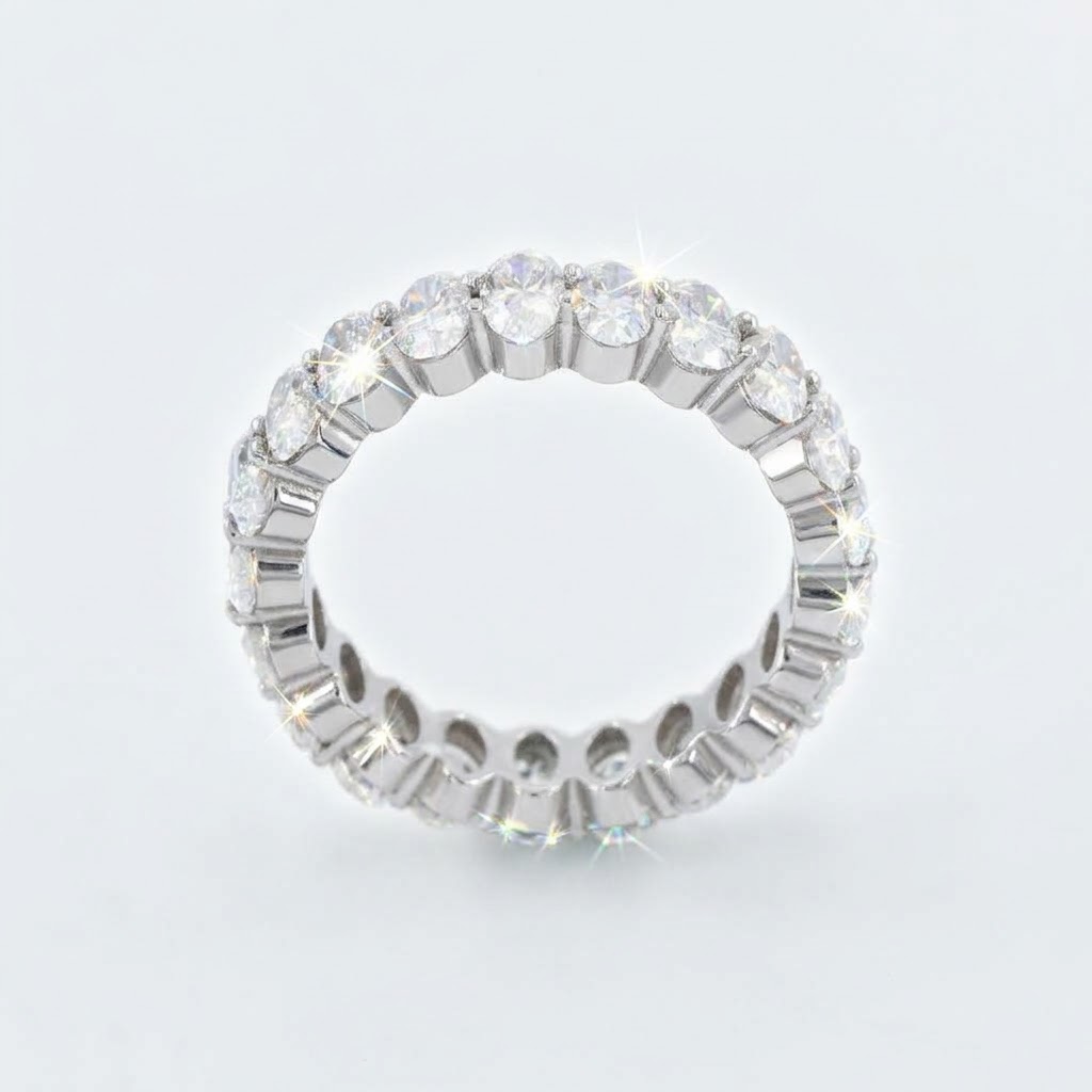 Orlena Eternity 18K White Gold Lab Moissanite Ring - Image 2