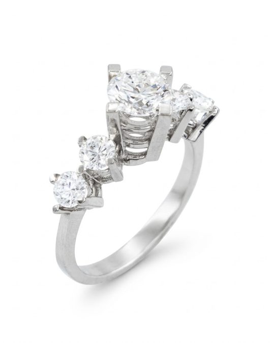 Valeria Five-Stone 18K White Gold Lab-Grown Diamond Ring