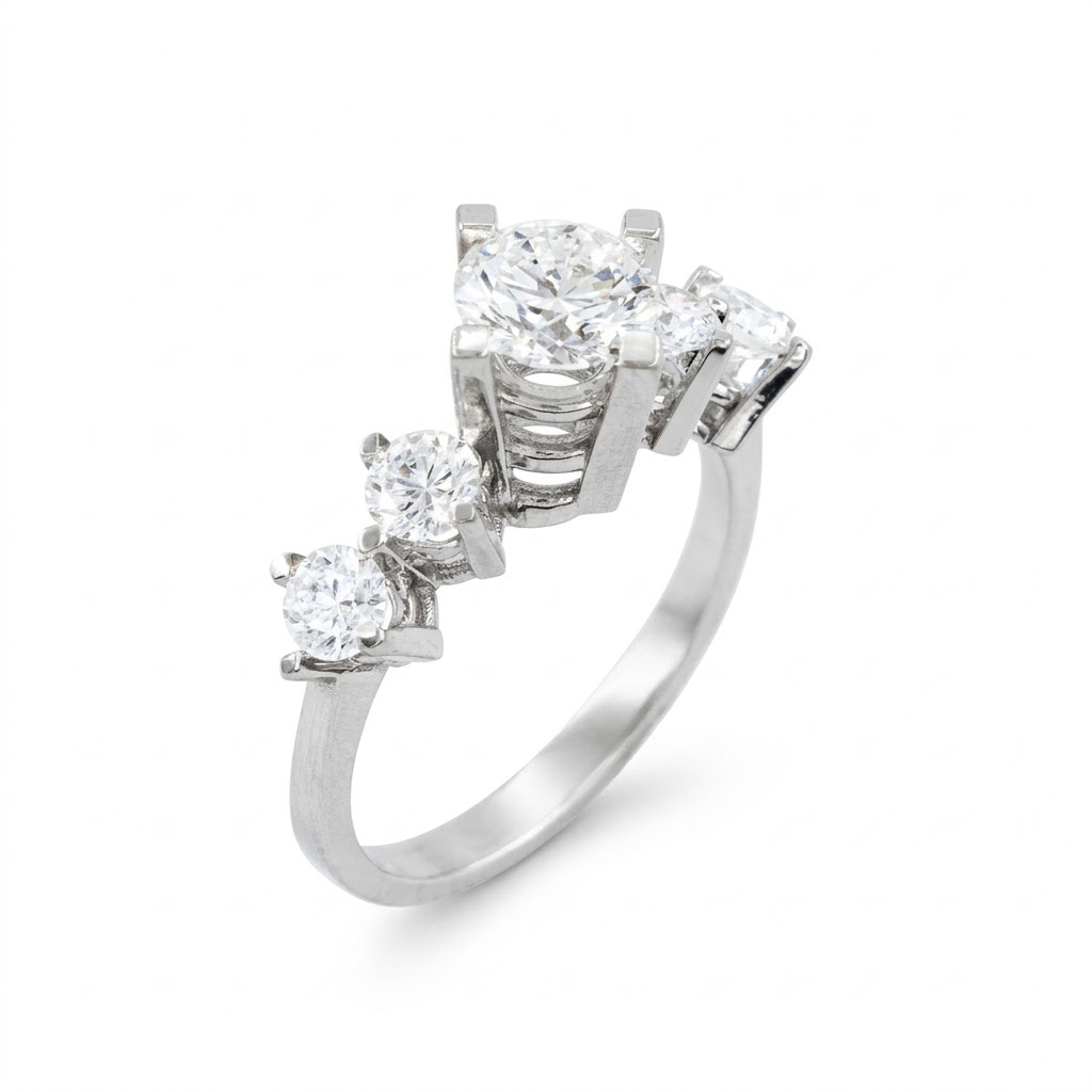 Valeria Five-Stone 18K White Gold Lab-Grown Diamond Ring