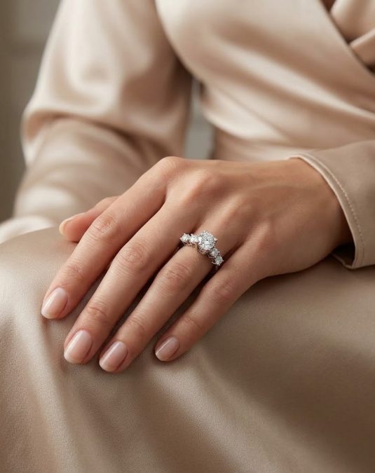 Valeria Five-Stone 18K White Gold Lab-Grown Diamond Ring