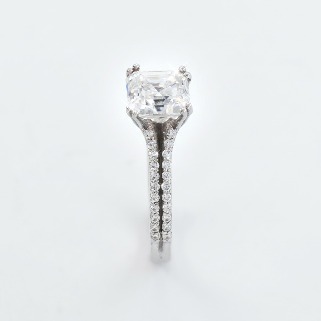 Soraya Pavé 18K White Gold Lab Moissanite Ring - Image 3