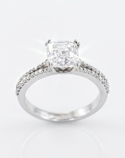 Soraya Pavé 18K White Gold Lab Moissanite Ring