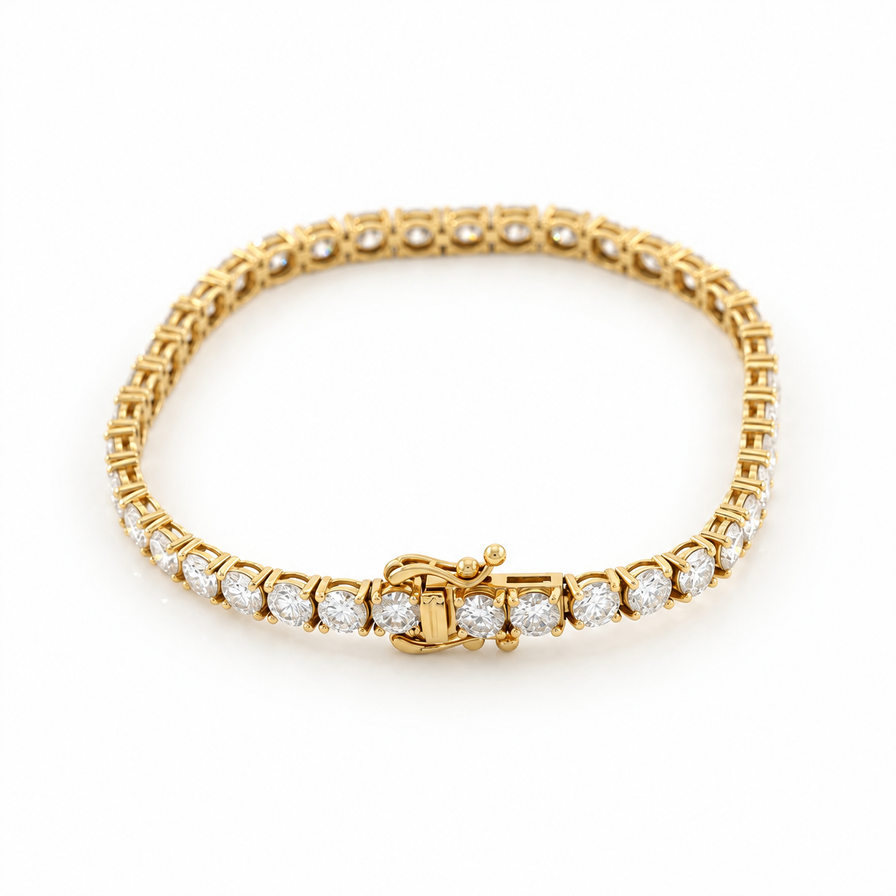 Tennis Bracelet – 18K Yellow Gold Lab Moissanite - Image 3