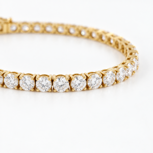 Tennis Bracelet – 18K Yellow Gold Lab Moissanite