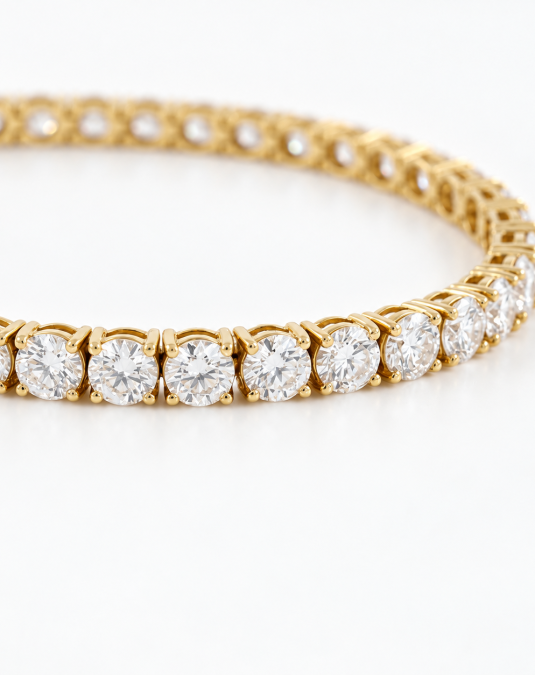 Tennis Bracelet – 18K Yellow Gold Lab Moissanite