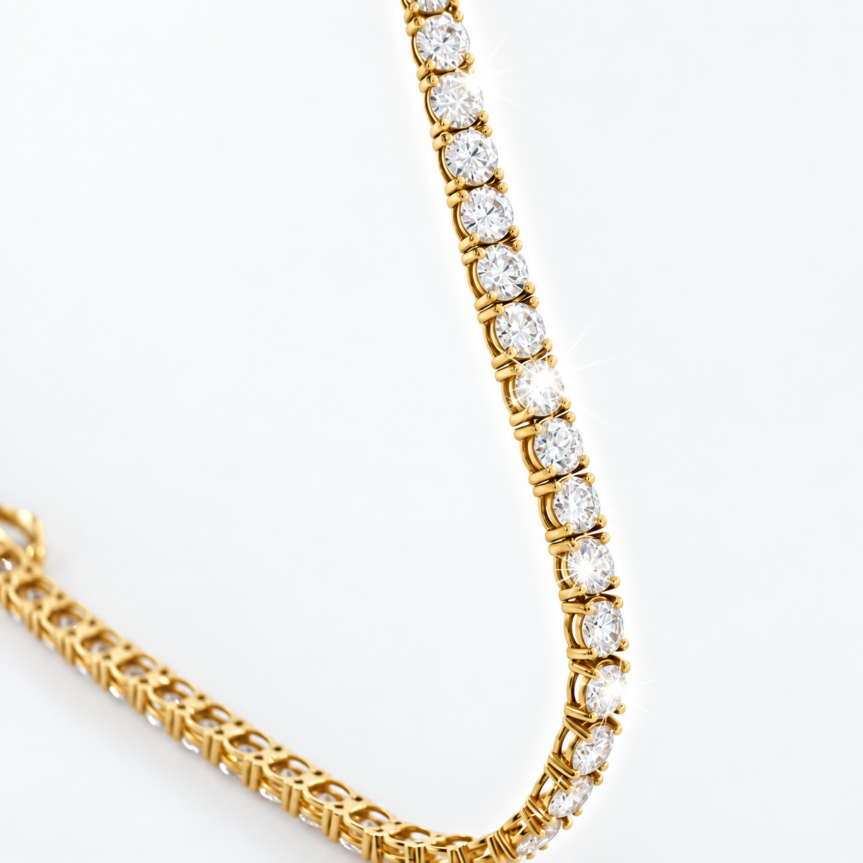 Tennis Bracelet – 18K Yellow Gold Lab Moissanite - Image 2