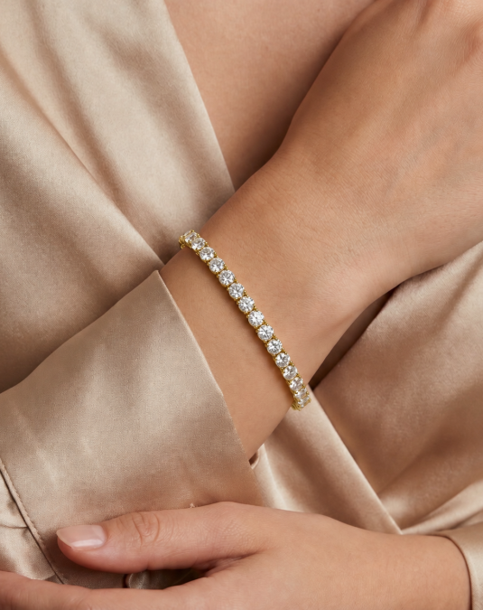 Tennis Bracelet – 18K Yellow Gold Lab Moissanite