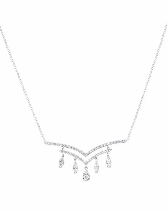Aveline Cascade 18K White Gold Lab-Grown Diamond Necklace