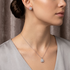 Celestia Cushion White Gold Lab-Grown Diamond Jewelry Set