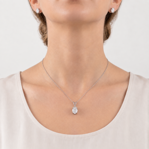 Celestia Oval White Gold Lab Moissanite Jewelry Set