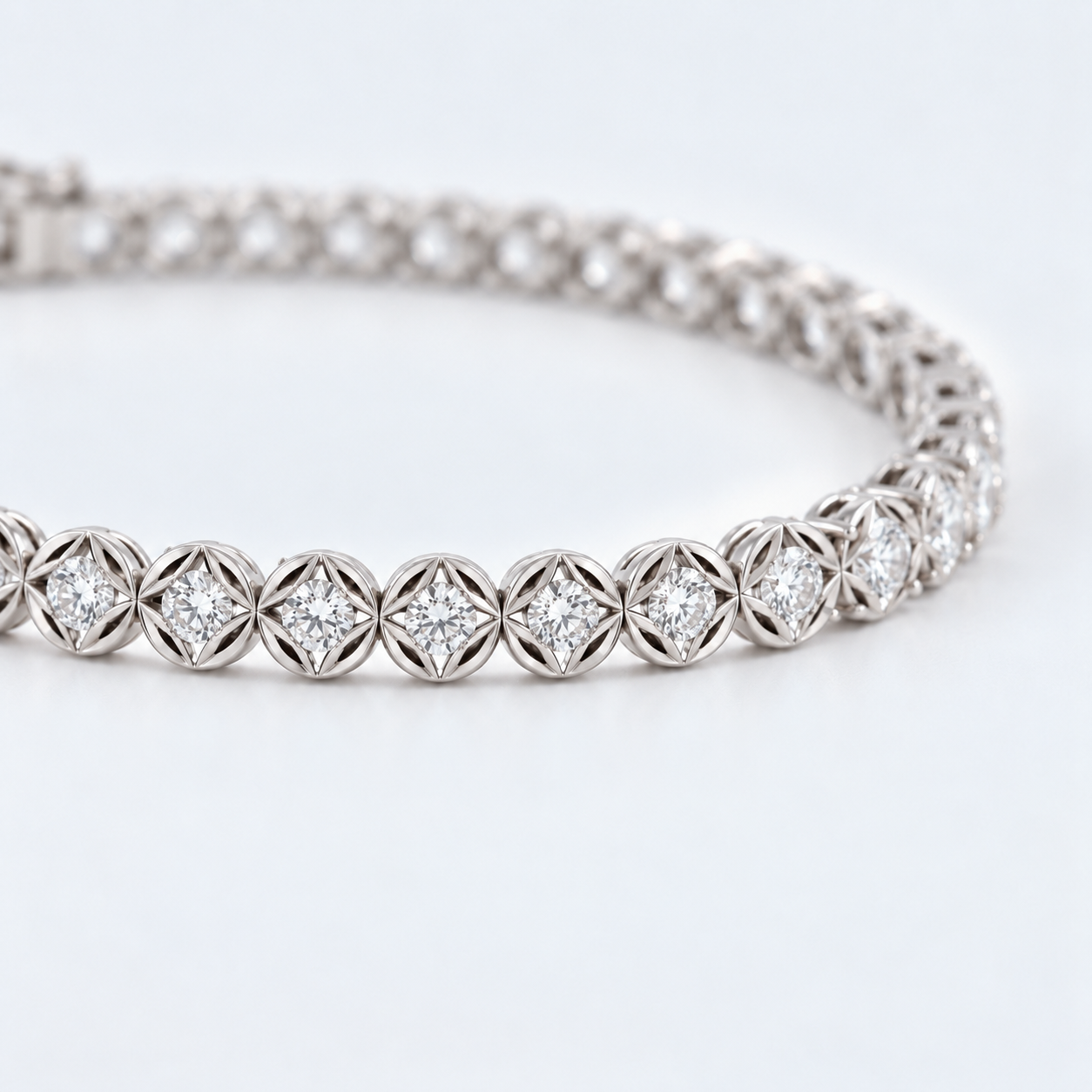 Tennis Bracelet 18K White Gold Lab Moissanite
