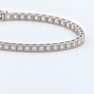 Lumera 18K White Gold Lab Moissanite Tennis Bracelet