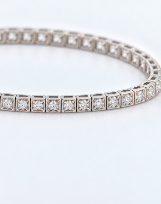 Lumera 18K White Gold Lab Moissanite Tennis Bracelet