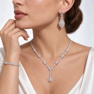 Celestara Pear Drop White Gold Lab-Grown Diamond Jewelry Set