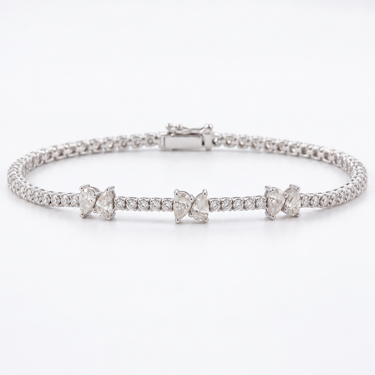 Pear Drop White Gold Lab-Grown Diamond Jewelry Set - Image 3
