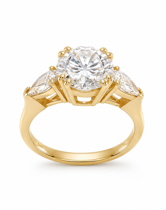 Aurelia Trinity 18K Yellow Gold Lab-Grown Diamond Ring