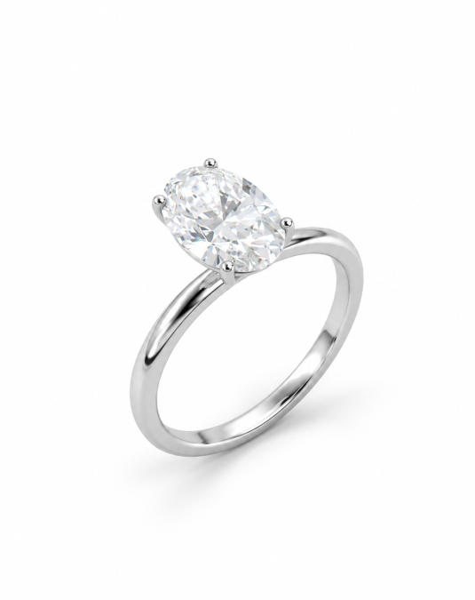 Solenne Oval 18K White Gold Lab-Grown Diamond Ring