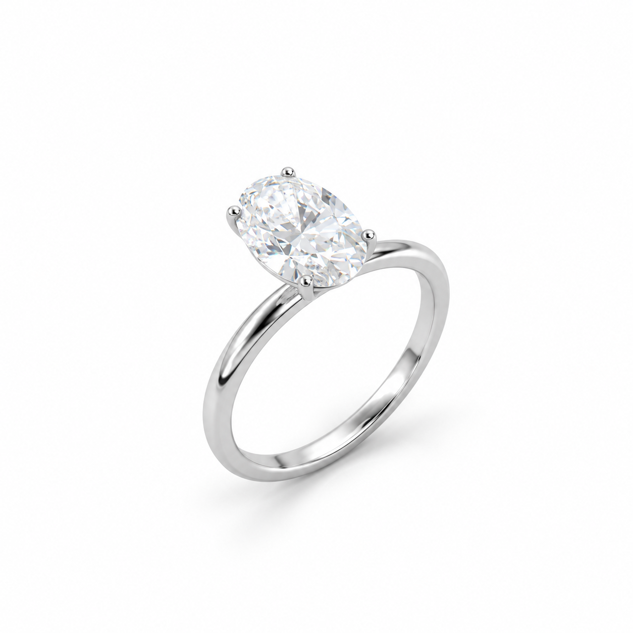 Solenne Oval 18K White Gold Lab-Grown Diamond Ring