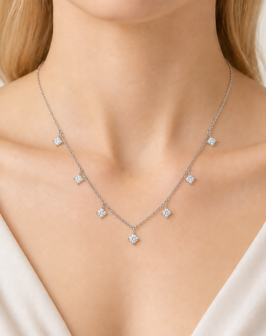 Celeste Drop 18K White Gold Lab-Grown Diamond Necklace