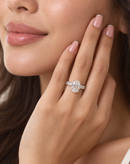 Solenne Oval 18K White Gold Lab-Grown Diamond Ring
