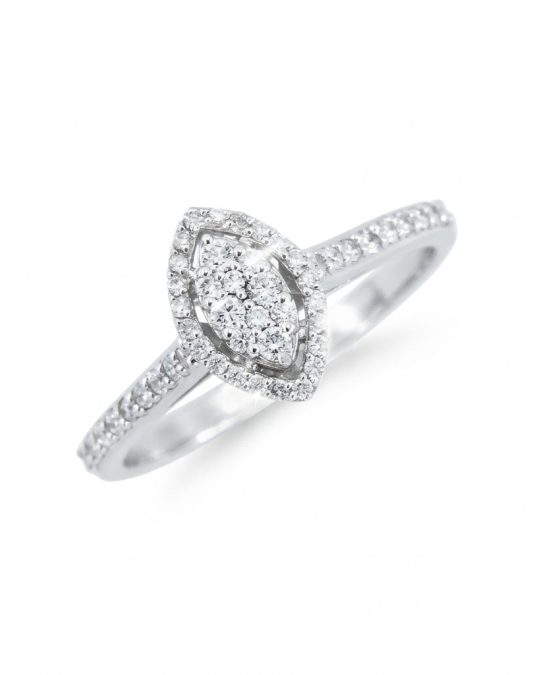 Marquise Halo Cluster Ring