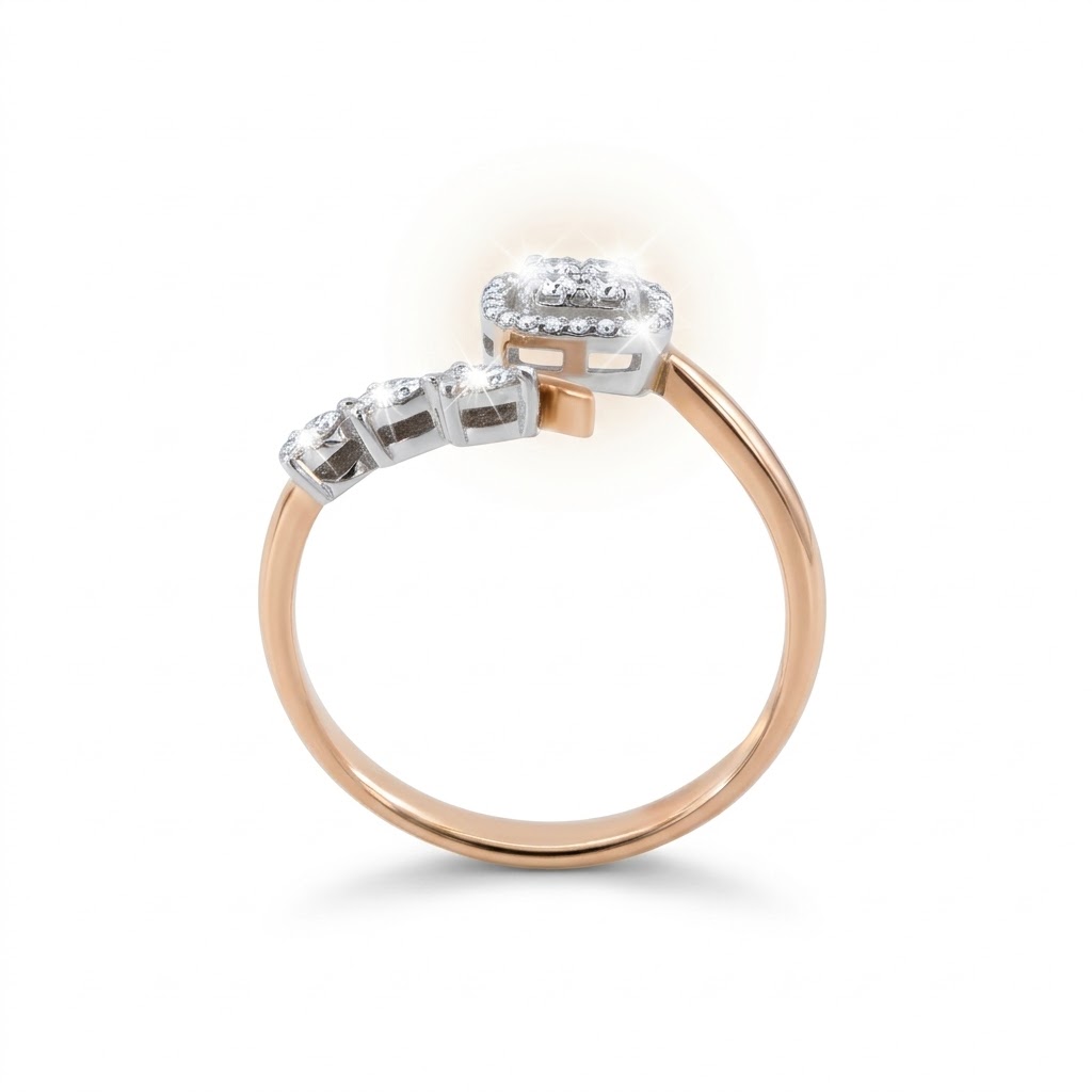 Cushion Cluster Open Wrap Lab-Grown Diamond Ring - Image 3