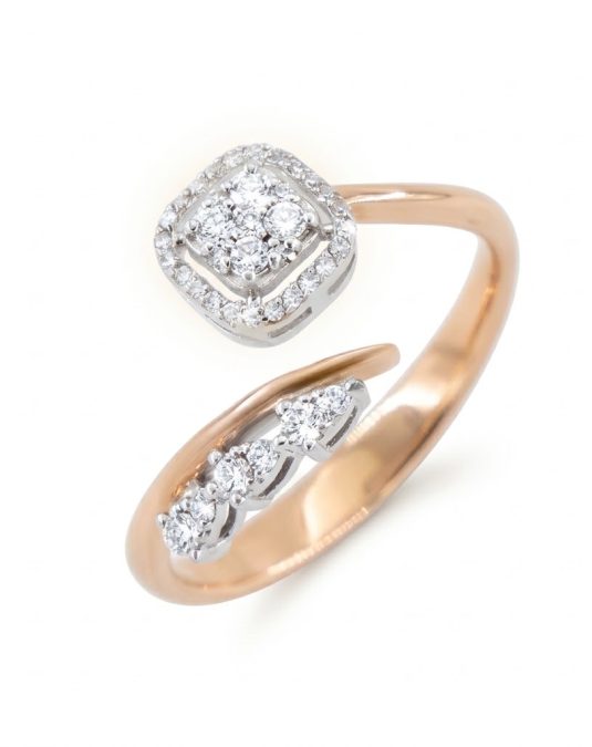 Cushion Cluster Open Wrap Lab-Grown Diamond Ring