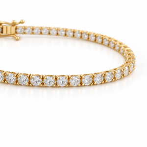 Round Lab Moissanite 18K Yellow Gold Tennis Bracelet