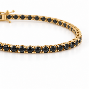 Black Lab Moissanite 18K Gold Tennis Bracelet