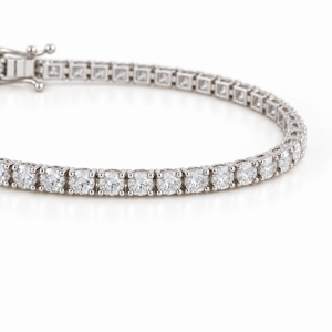 Round Lab Moissanite 18K White Gold Tennis Bracelet