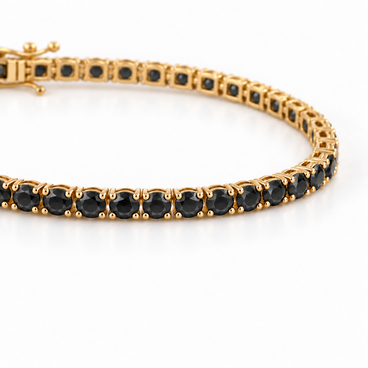 Black Lab Moissanite 18K Gold Tennis Bracelet
